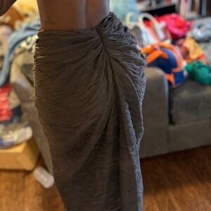 Elegant dark brown Ruched Skirt